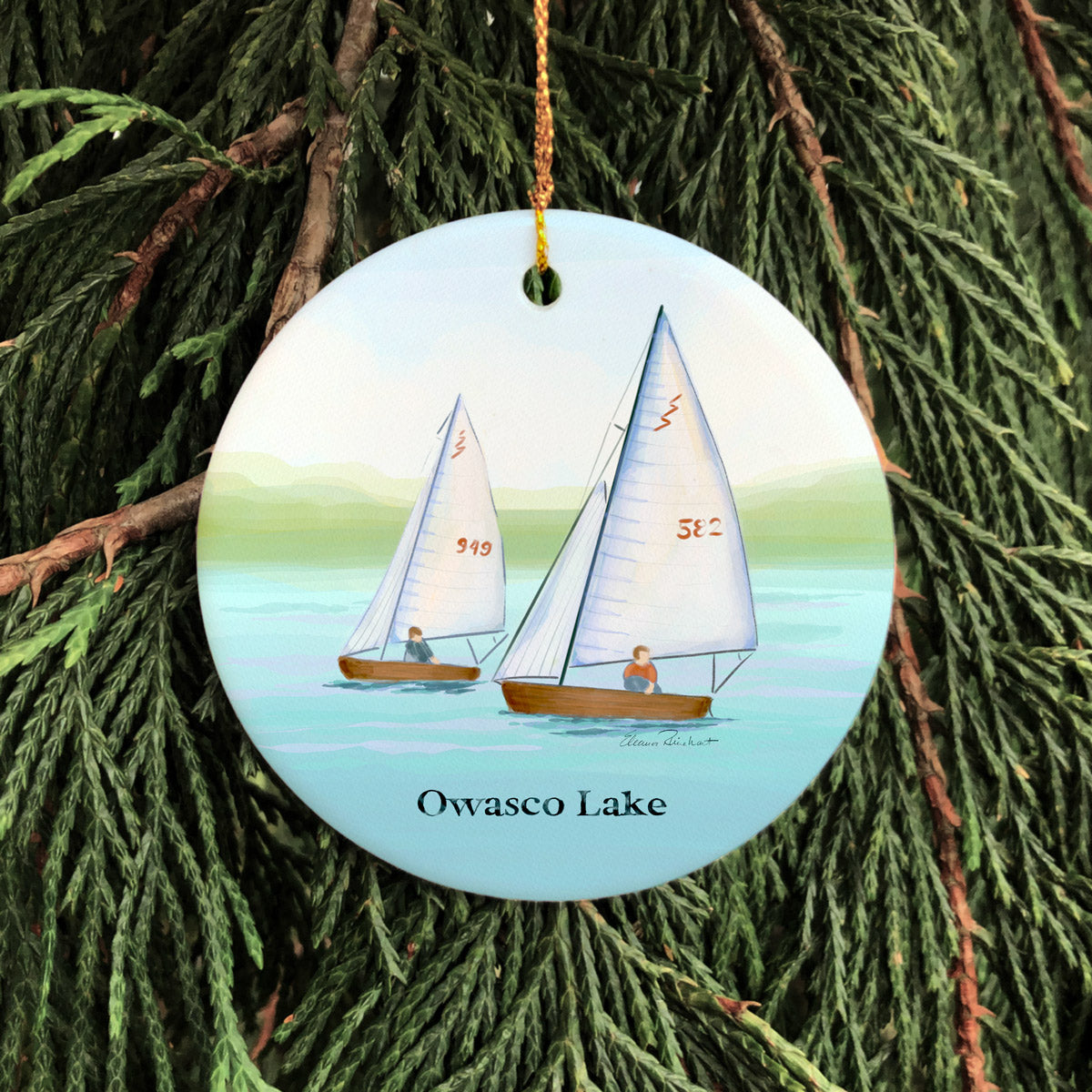 Owasco Lake Auburn, NY Porcelain Ornament