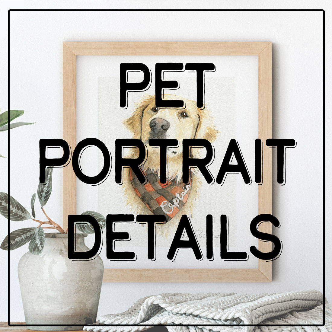 JANUARY BOOKING - Custom Watercolor Pet Portrait - Hand Painted Original Artwork from Your Photos, Custom details added