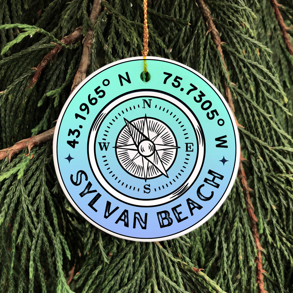 Sylvan Beach Compass Rose Ceramic Ornament