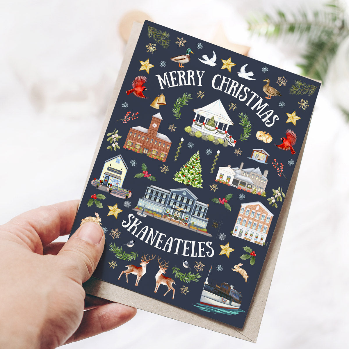 Skaneateles Folk Christmas Folded Greeting Cards