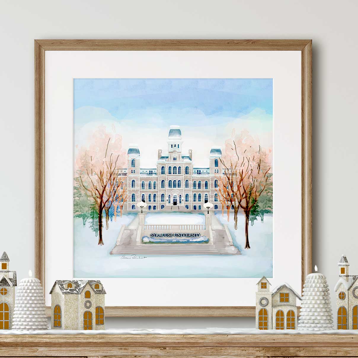 Hall of Languages Winter Syracuse University, NY - Fine Art Print