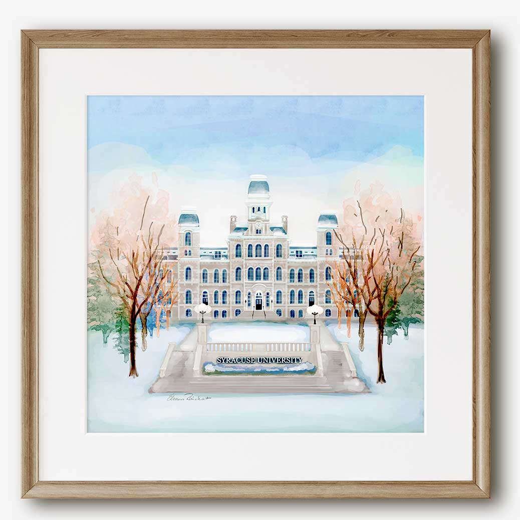 Hall of Languages Winter Syracuse University, NY - Fine Art Print