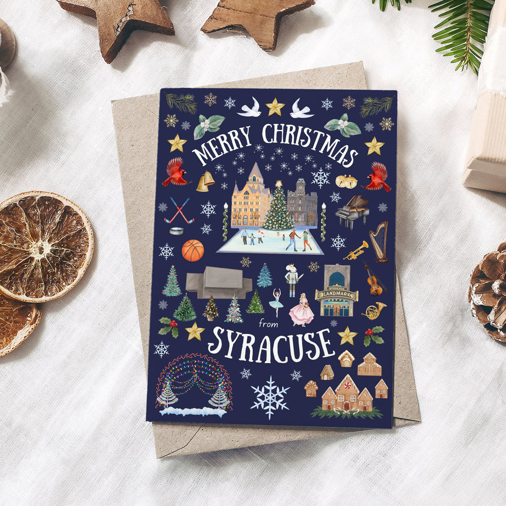 Syracuse NY Folk Art Christmas Folded Cards