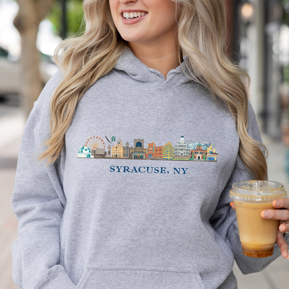 Syracuse Skyline - Cozy Unisex Sponge Fleece Pullover Hoodie