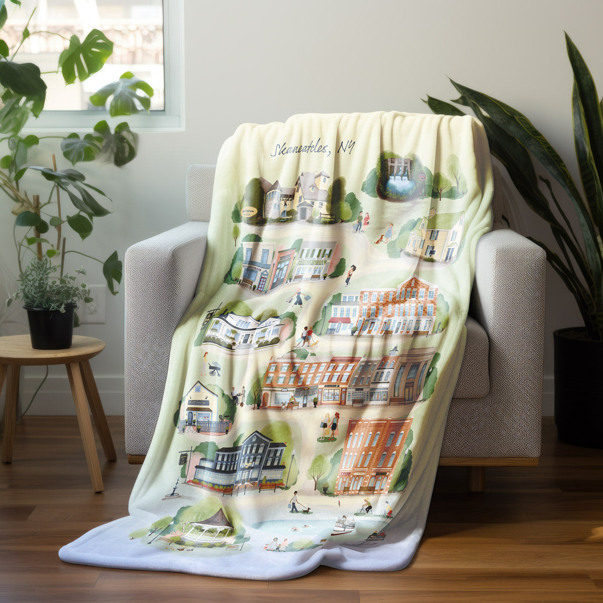 Skaneateles Summer Light Fleece Throw Blanket