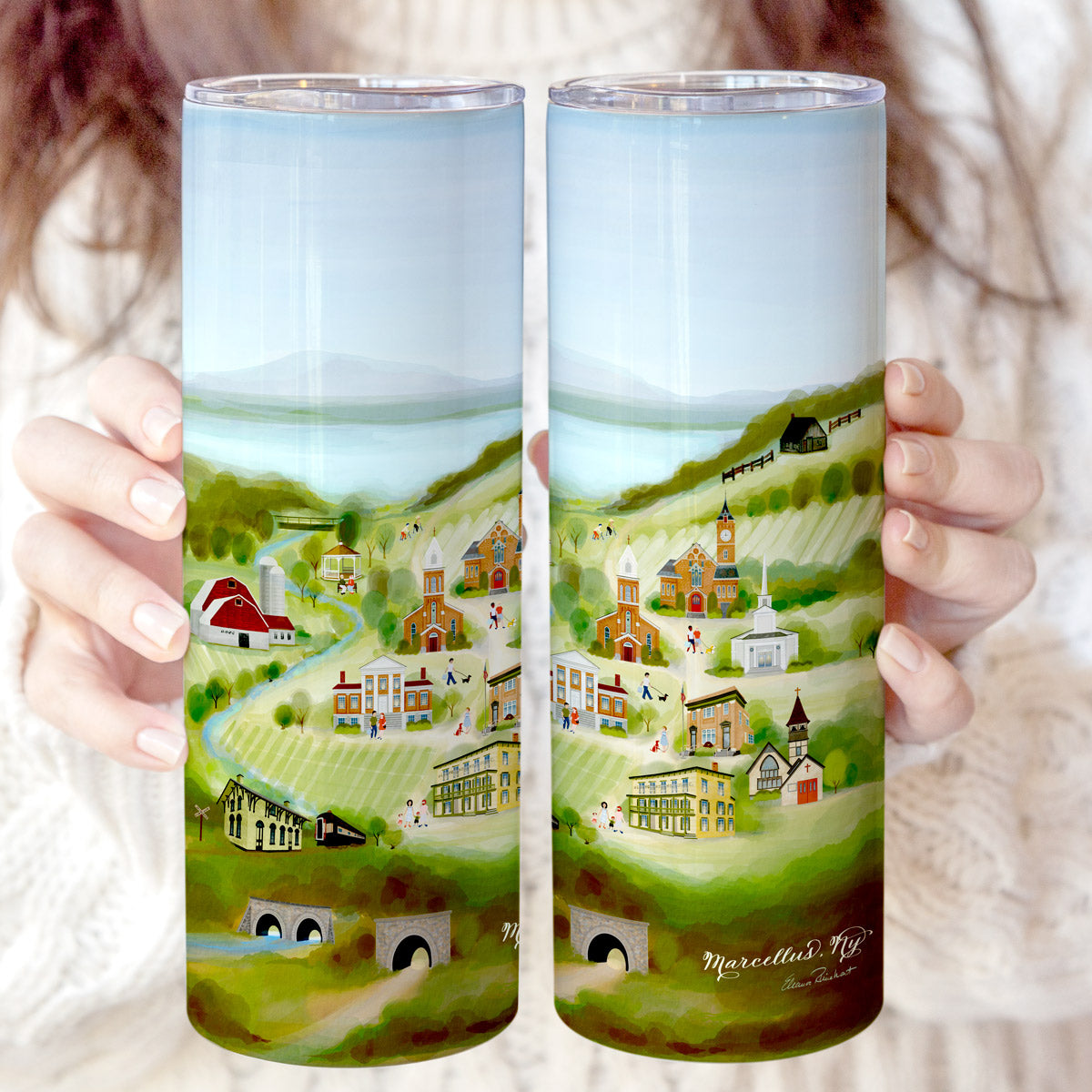 Marcellus Summer Landmarks Skinny Coffee Stainless Steel Tumbler