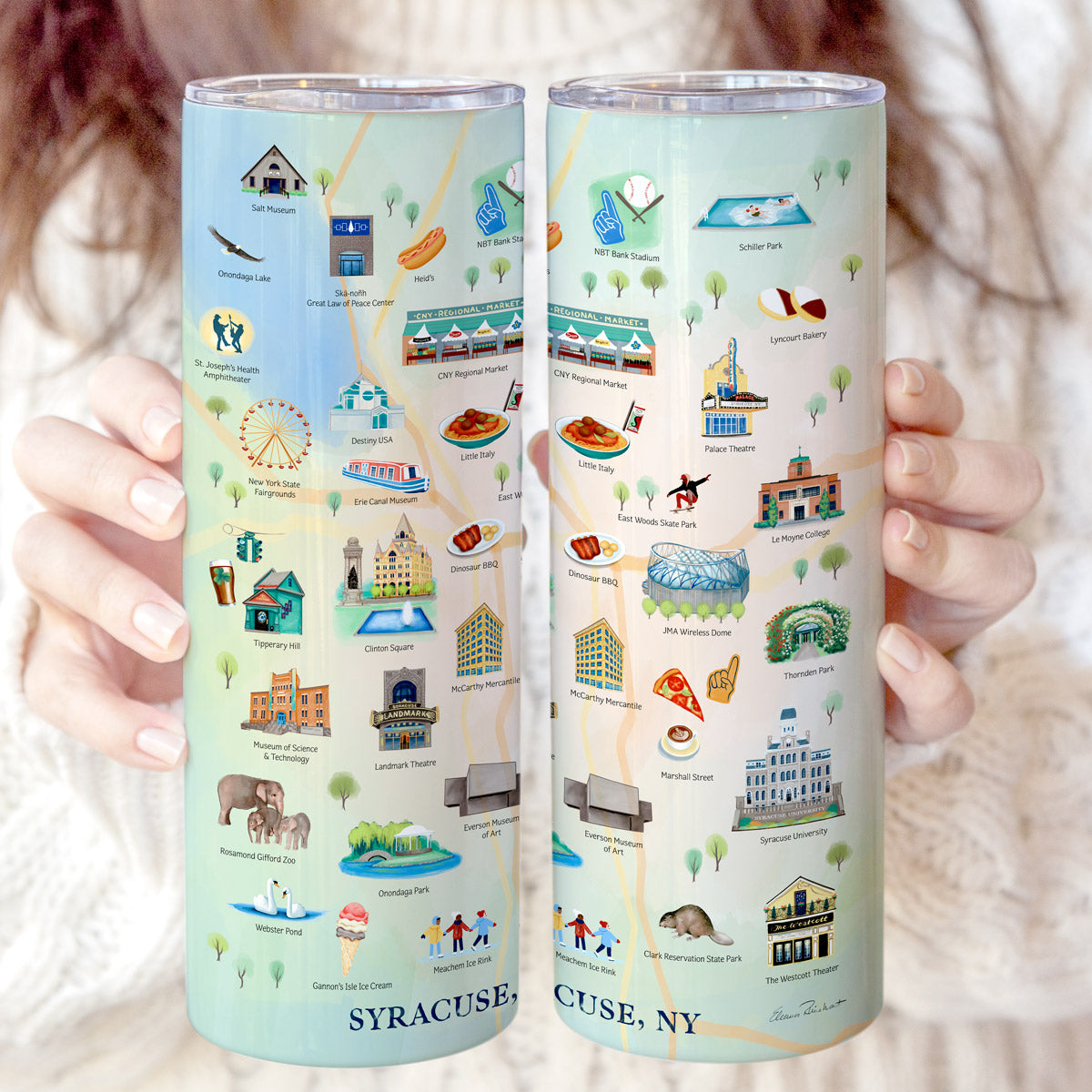 Syracuse Historical Landmarks Skinny Coffee Stainless Steel Tumbler