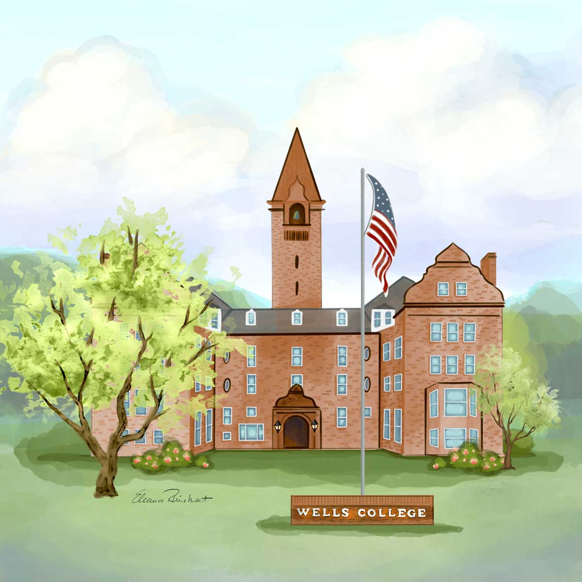 Wells College, Aurora NY Framed Mini