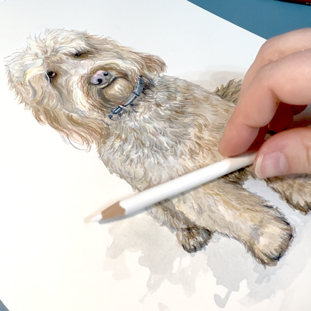 JANUARY BOOKING - Custom Watercolor Pet Portrait - Hand Painted Original Artwork from Your Photos, Custom details added