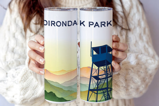 Adirondack Park Fire Tower Skinny Coffee Stainless Steel Tumbler