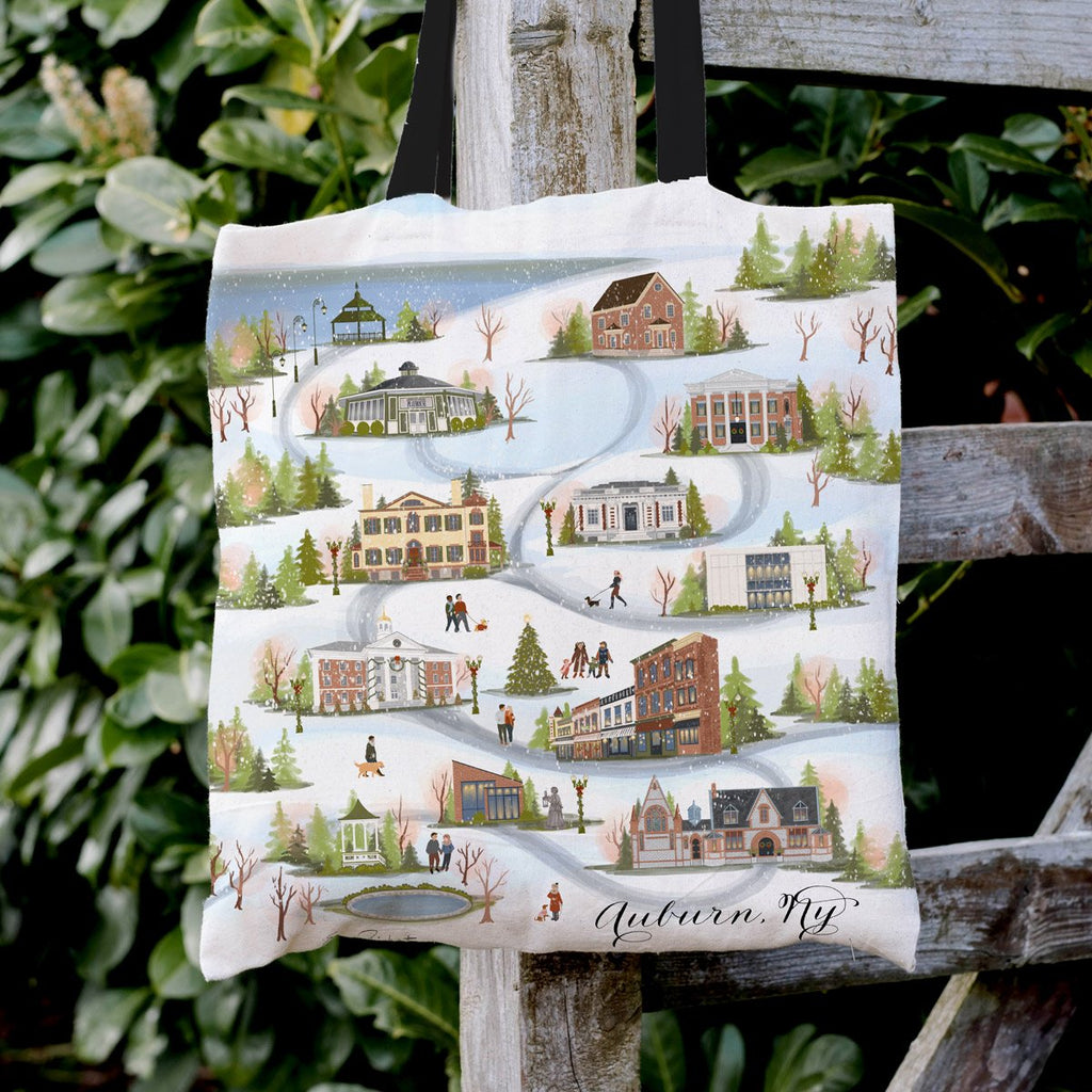 Auburn, NY Christmas Tote Bags
