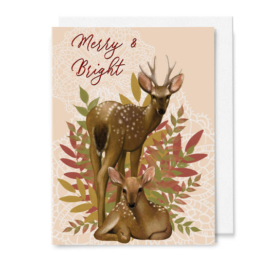Holiday Merry Deer 5x7 Greeting Card