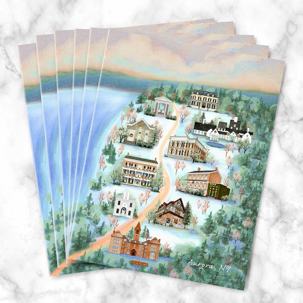 Aurora NY Christmas Folded Notecard Set