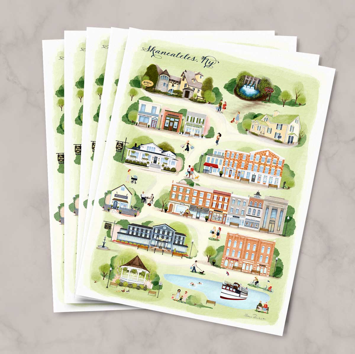 Skaneateles NY Summer Folded Notecard Set