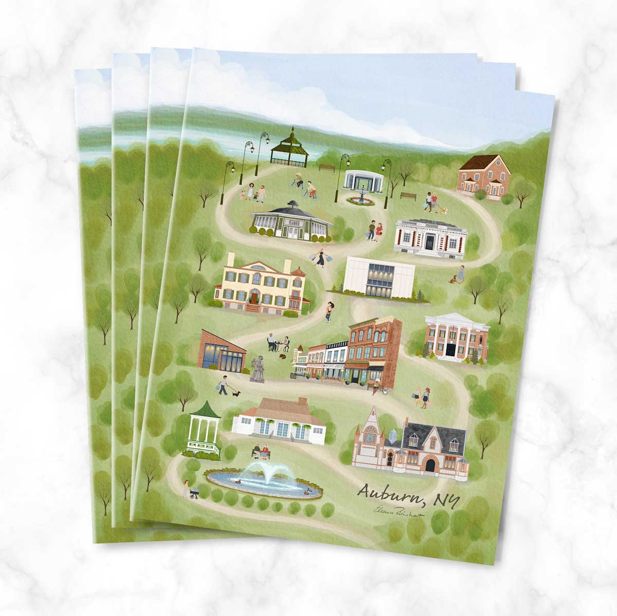 Auburn NY Summer Folded Notecard Set