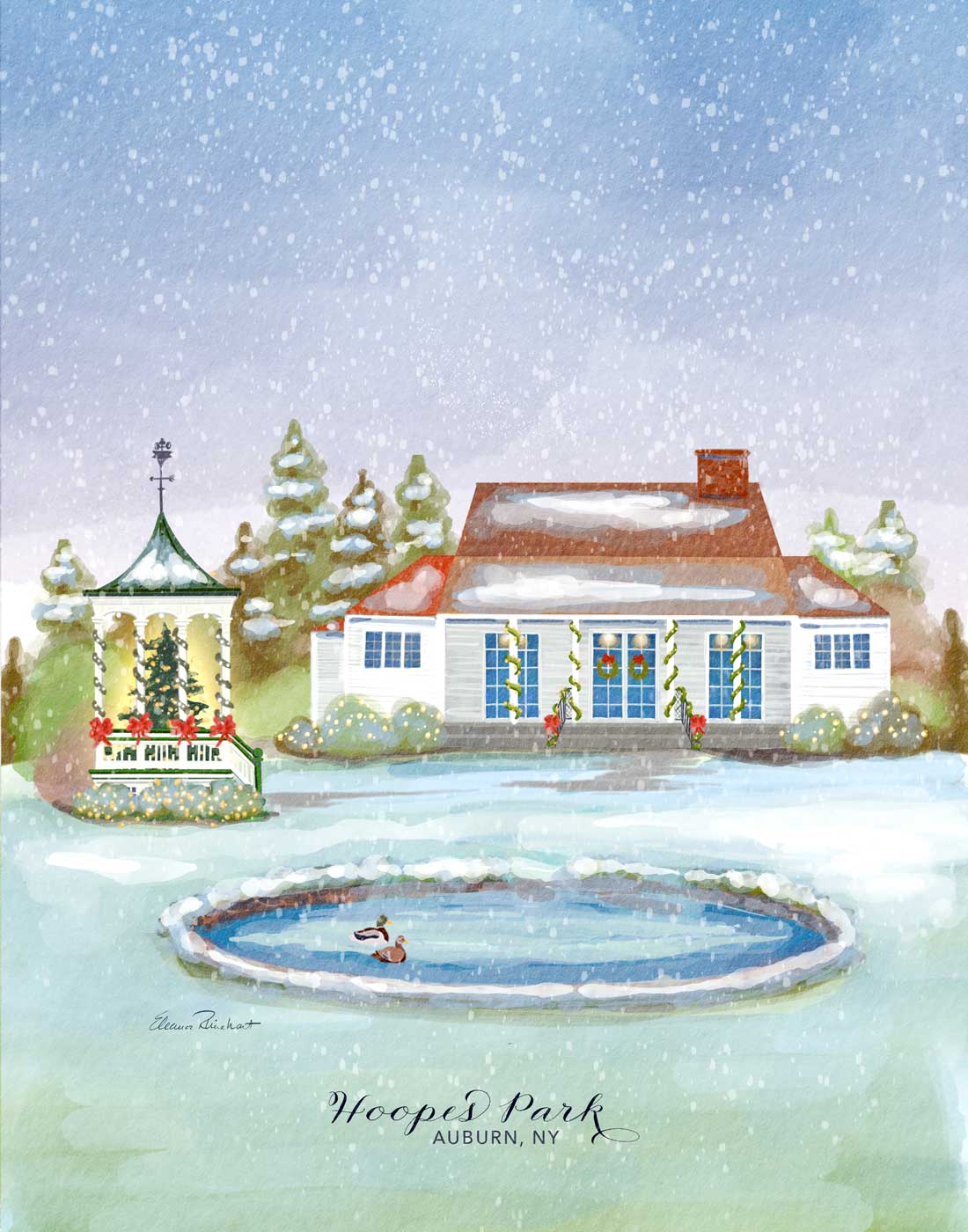 Hoopes Park Christmas Auburn, NY Fine Art Print