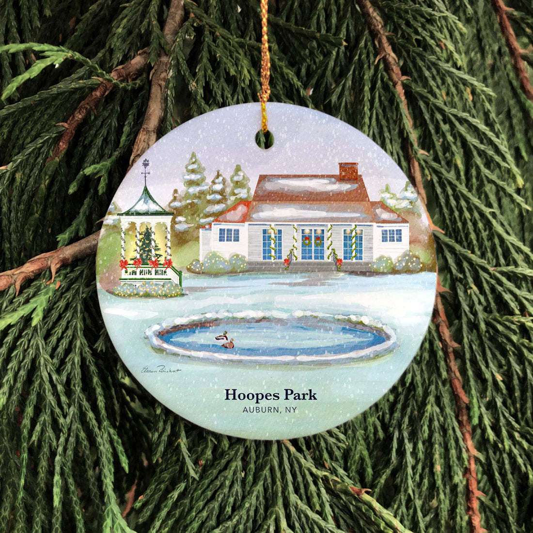 Hoopes Park, Auburn, NY Porcelain Ornament