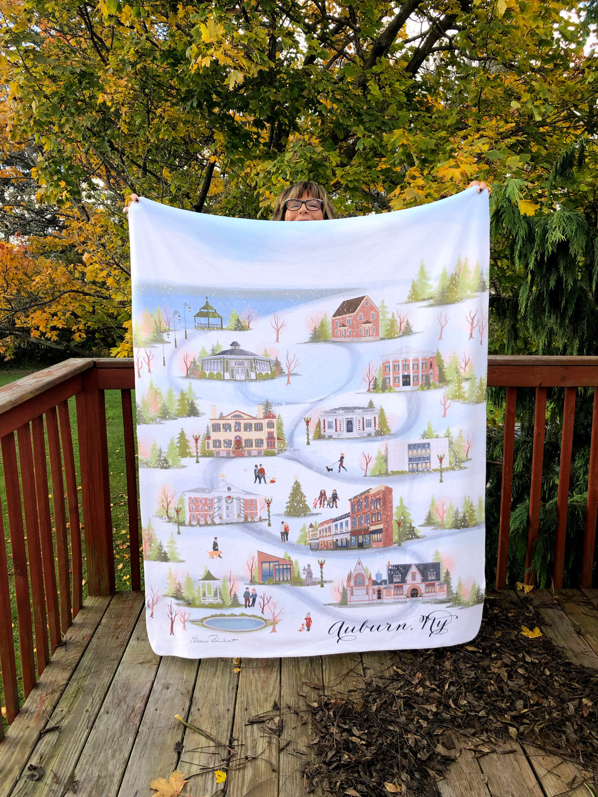 Auburn Christmas Sherpa Fleece Throw Blanket