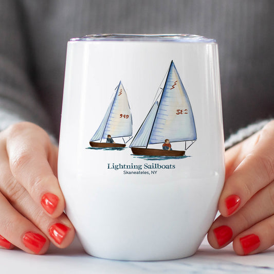 Lightning Classic Sailboats Skaneateles Wine Tumbler Stainless Steel