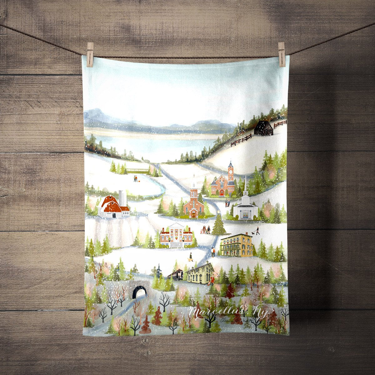 Marcellus, NY Christmas Tea Towels - SALE