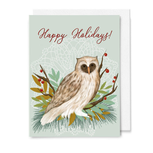 Holiday Owl Greeting 5x7 Greeting Card