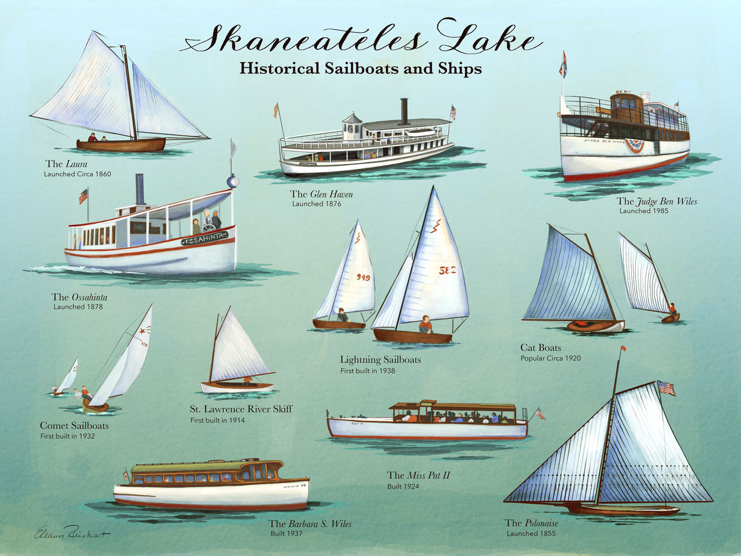 Skaneateles Historical Ships and Sailboats Art Print