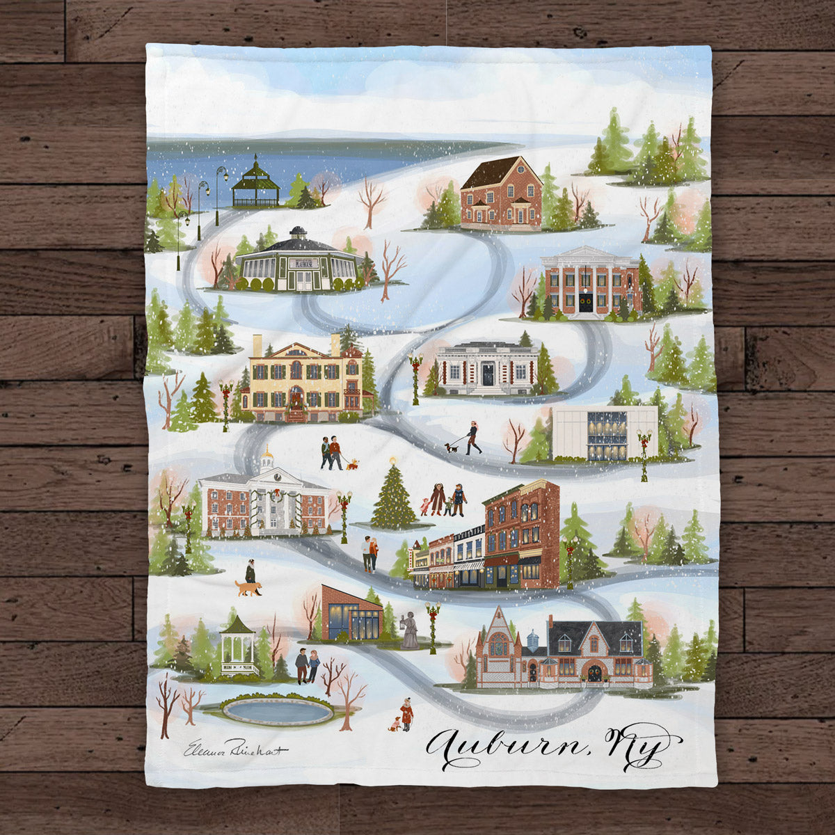 Auburn Christmas Sherpa Fleece Throw Blanket