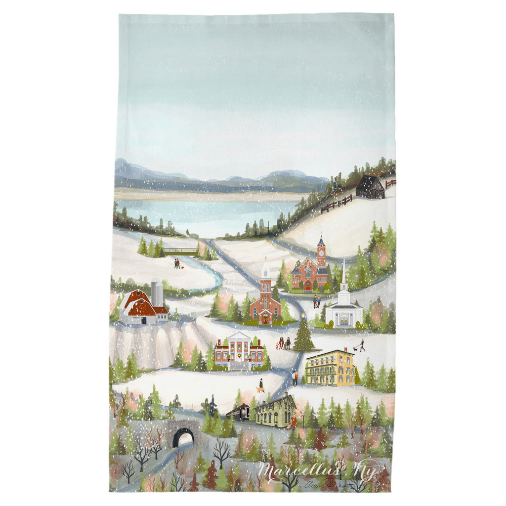 Marcellus, NY Christmas Tea Towels - SALE